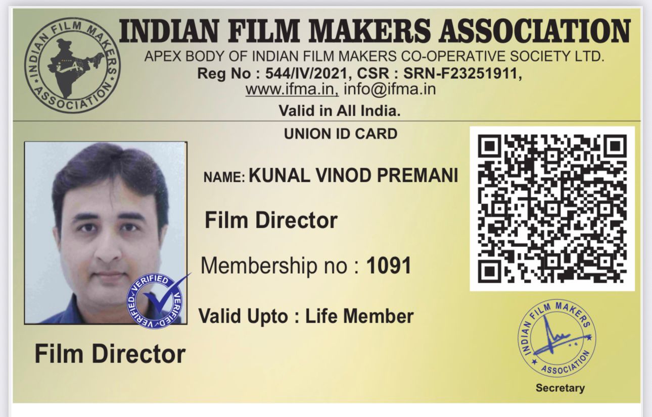 IFMA License - Dr. Kunal Premani - Film Director